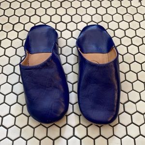 Moroccan Babouche Slippers - Cobalt Blue